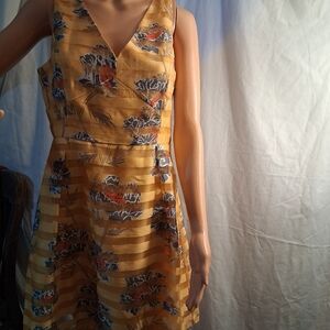 Banana Republic Yellow Floral Women's Dress